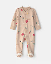 Baby Farm 100% Cotton 2-Way Zip Sleep & Play Pajamas - Beige