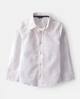 Boys Poplin Long-Sleeve Button-Down Shirt - White