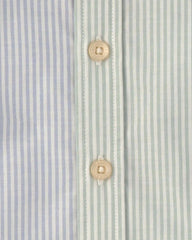 Toddler Boy Poplin Button-Down Shirt- Green/Blue