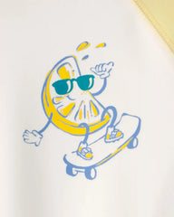 Toddler Boy 2-Piece Lemon Rashguard & Swim Trunk Set - Yellow/Blue/White