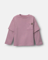 Toddler Long-Sleeve Layered Top - Mauve