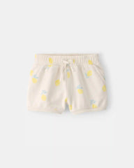 Baby Girl French Terry Shorts - Ivory