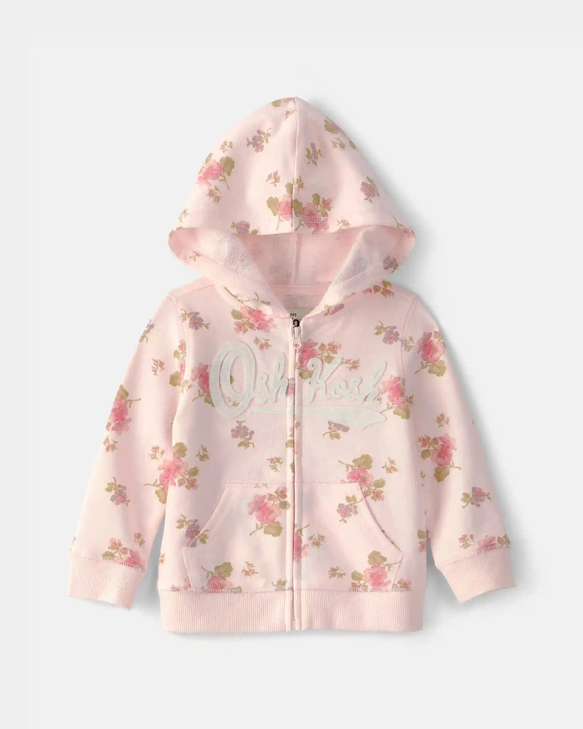 Baby Girl Floral OshKosh Logo Zip-Up Hoodie - Pink