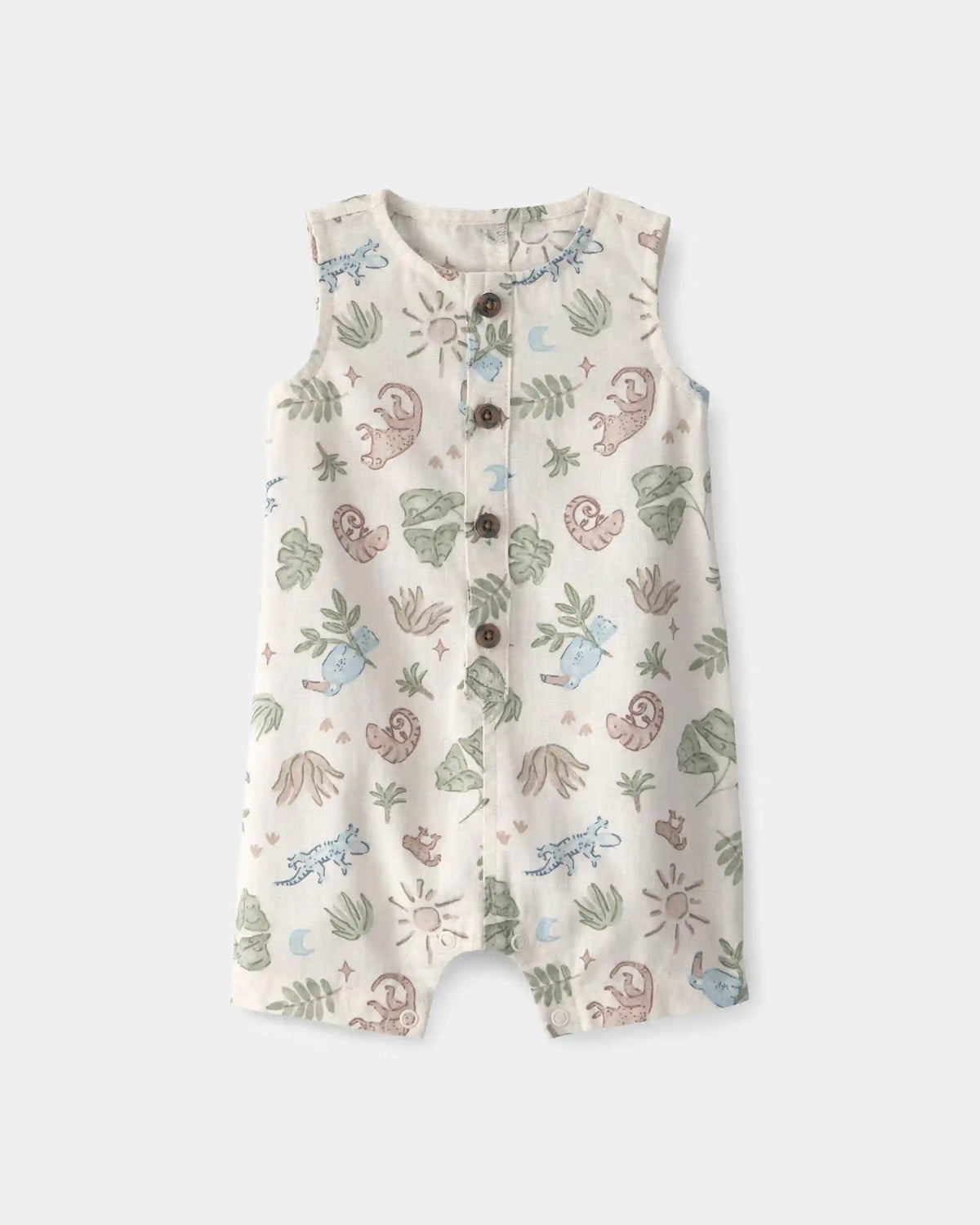 Baby Boy Desert Sleeveless Romper - Beige