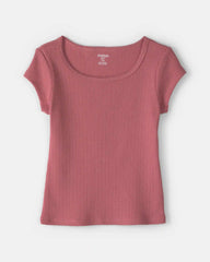 Girls Ribbed Top - Pink