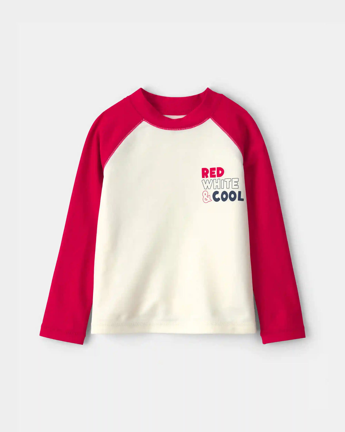 Toddler Boy 'Red White & Cool' Rashguard - Red/White