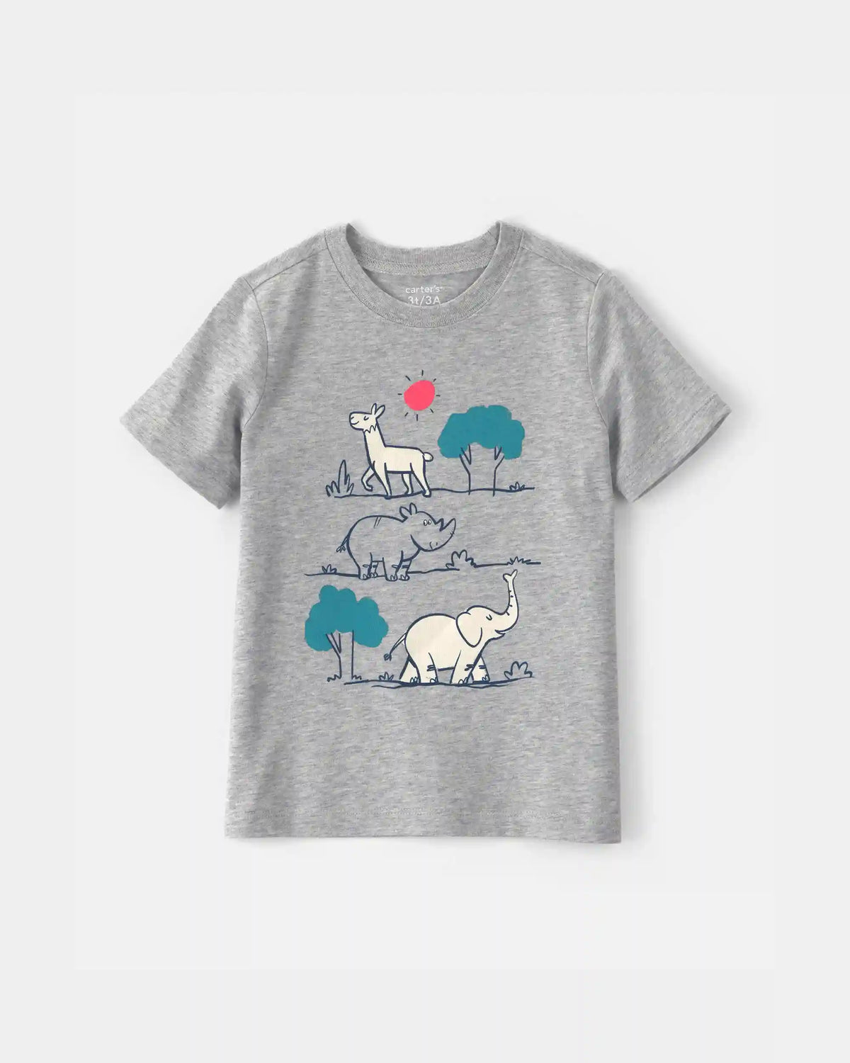 Toddler Boy Zoo Animal Graphic Tee - Grey