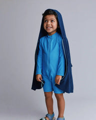 Toddler French-Terry Hooded Poncho Towel - Navy
