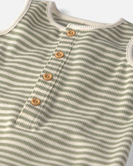 Baby Organic Cotton Waffle Knit in Stripes