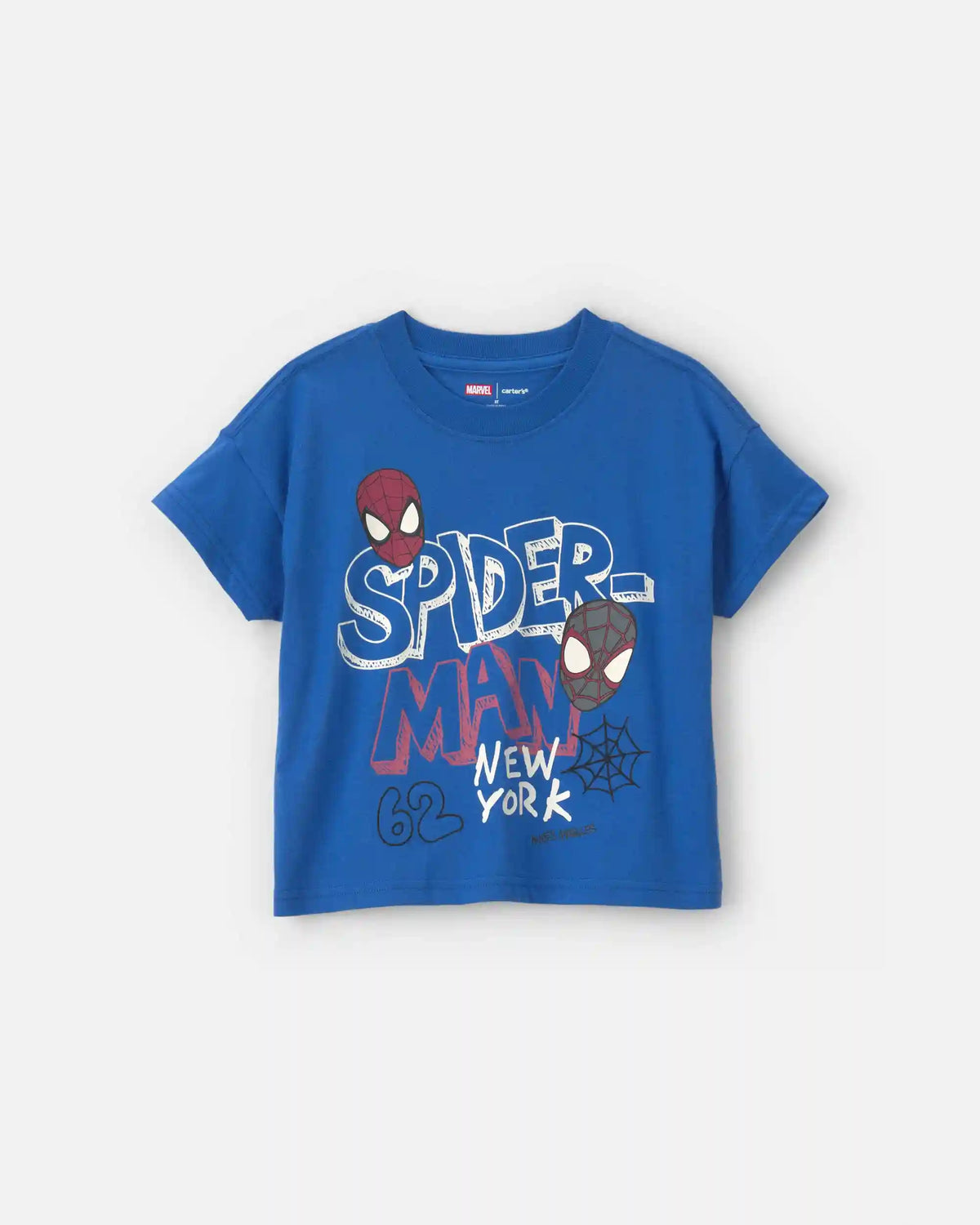 Toddler Boy 'New York' Embroidered ©Marvel Spider-Man Graphic Tee - Blue