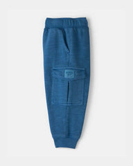 Baby Boy French Terry  Cargo Knit Joggers - Blue