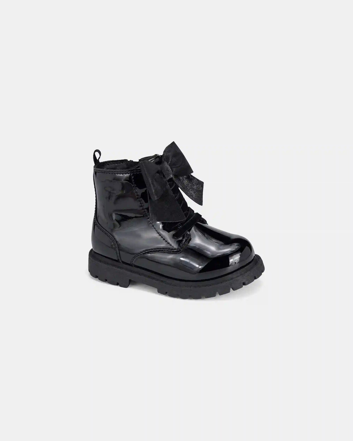 Girls Bow Combat Boots - Black