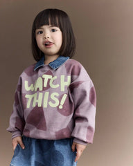 Toddler Girl Watch This!' Shapes Dolman-Sleeve Sweatshirt - Mauve