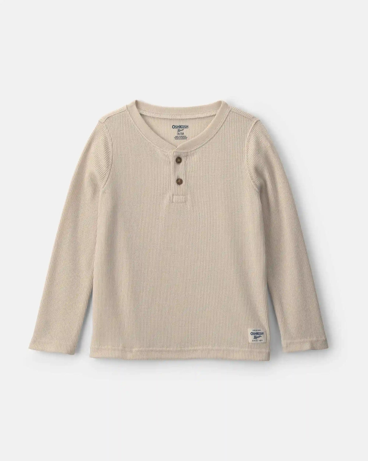 Toddler Boy Thermal Long-Sleeve Henley T-Shirt - Tan