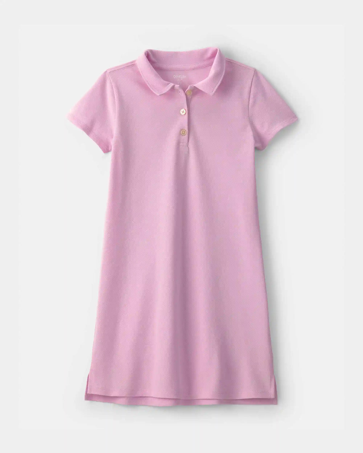 Girls Uniform Piqué Short-Sleeve Dress - Pink
