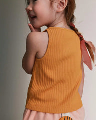 Toddler Girl Tie-Front Ribbed Tank - Golden Yellow