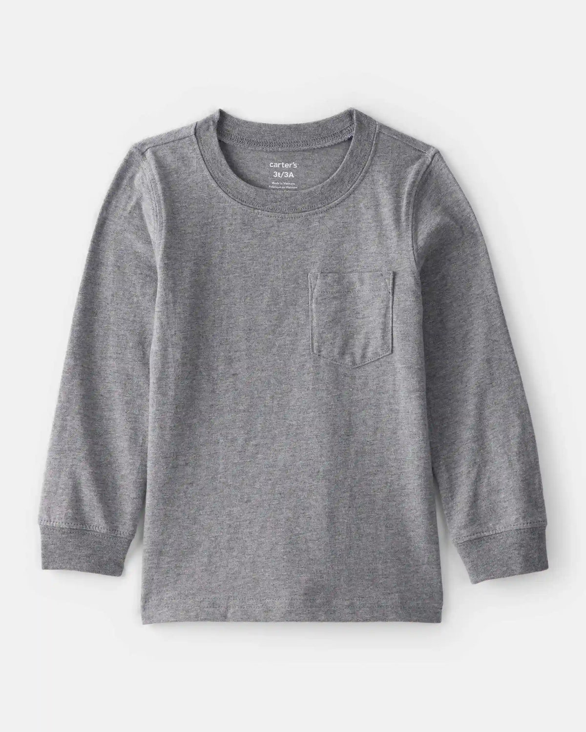 Toddler Boy Long-Sleeve Pocket Tee - Grey