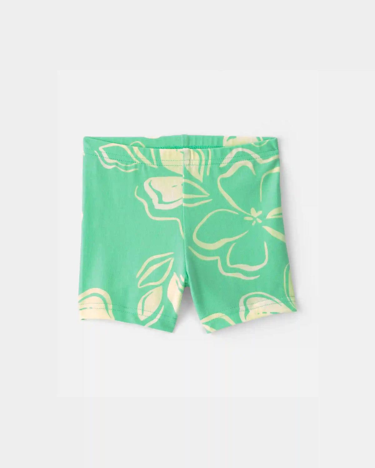 Baby Girl Floral Bike Shorts - Green