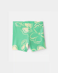 Baby Girl Floral Bike Shorts - Green