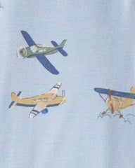 Toddler Boy Plane PurelySoft 1-Piece Pajama - Blue