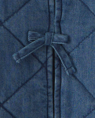 Girls Quilted Denim Jacket - Medium Wash
