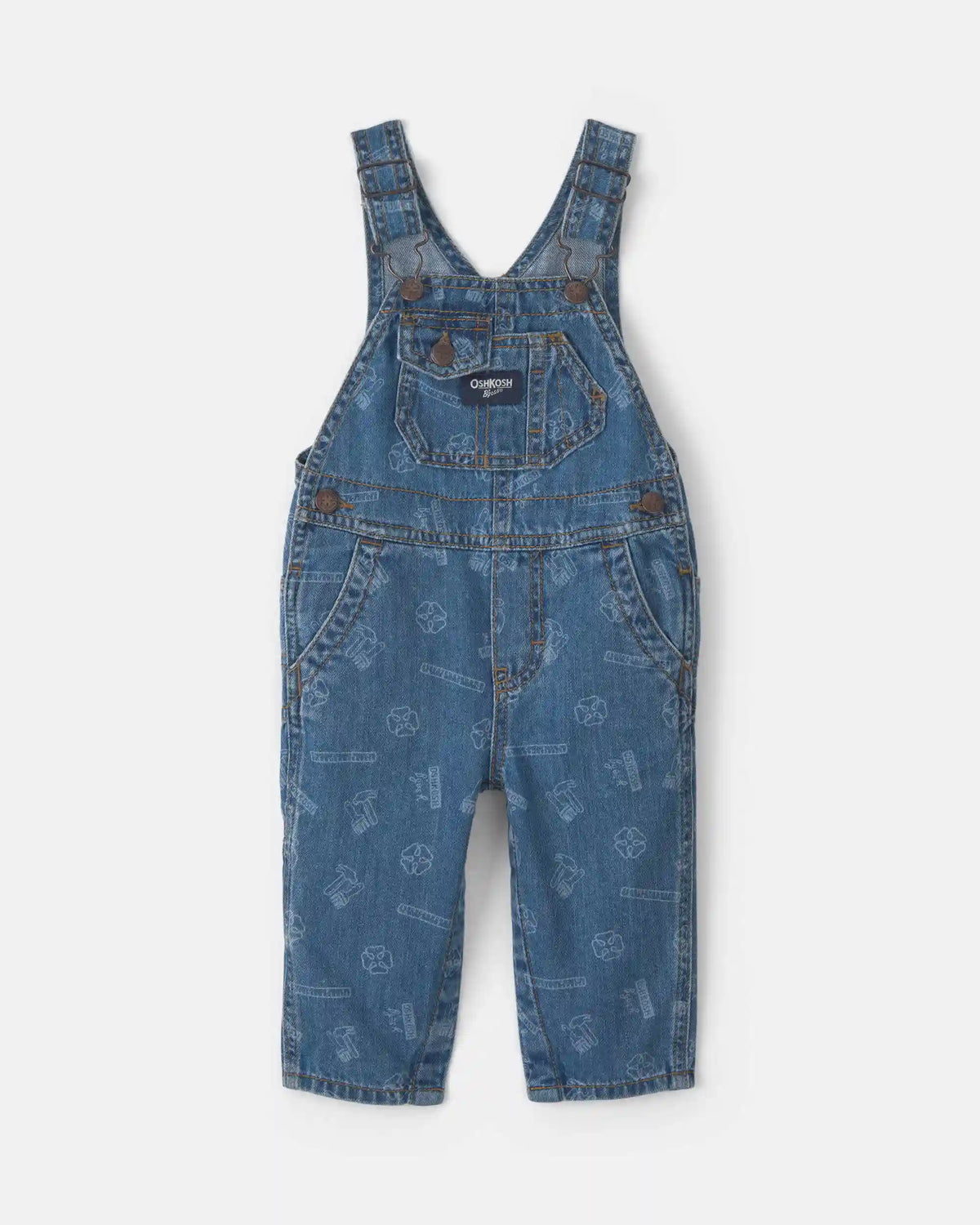Baby Logo Denim Overalls - Light Wash