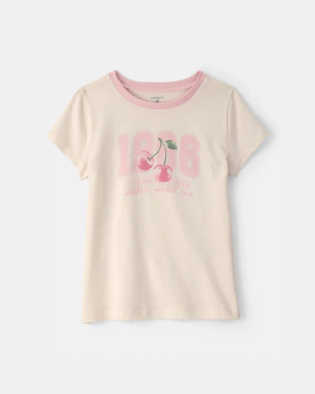 Girls Cherry Graphic Tee - Cream