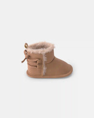 Baby Girl Teddy Fleece Boot - Brown