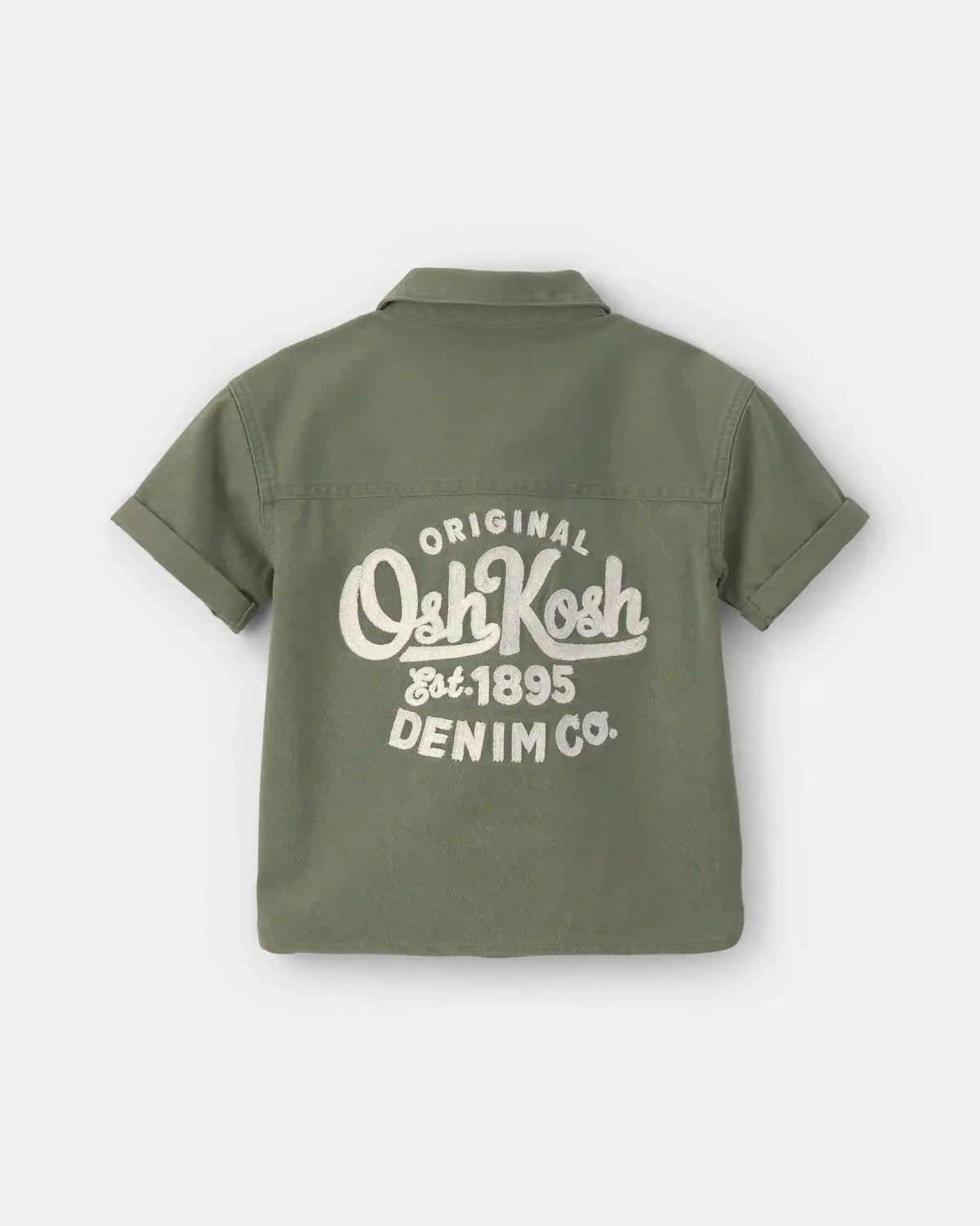 Toddler Boy OshKosh Logo Short-Sleeve Button-Down Shirt - Green