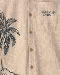 Boys 2-Piece Beach Button-Down Shirt & Short Set - Khaki