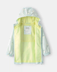Toddler Girl Floral Raincoat - Blue