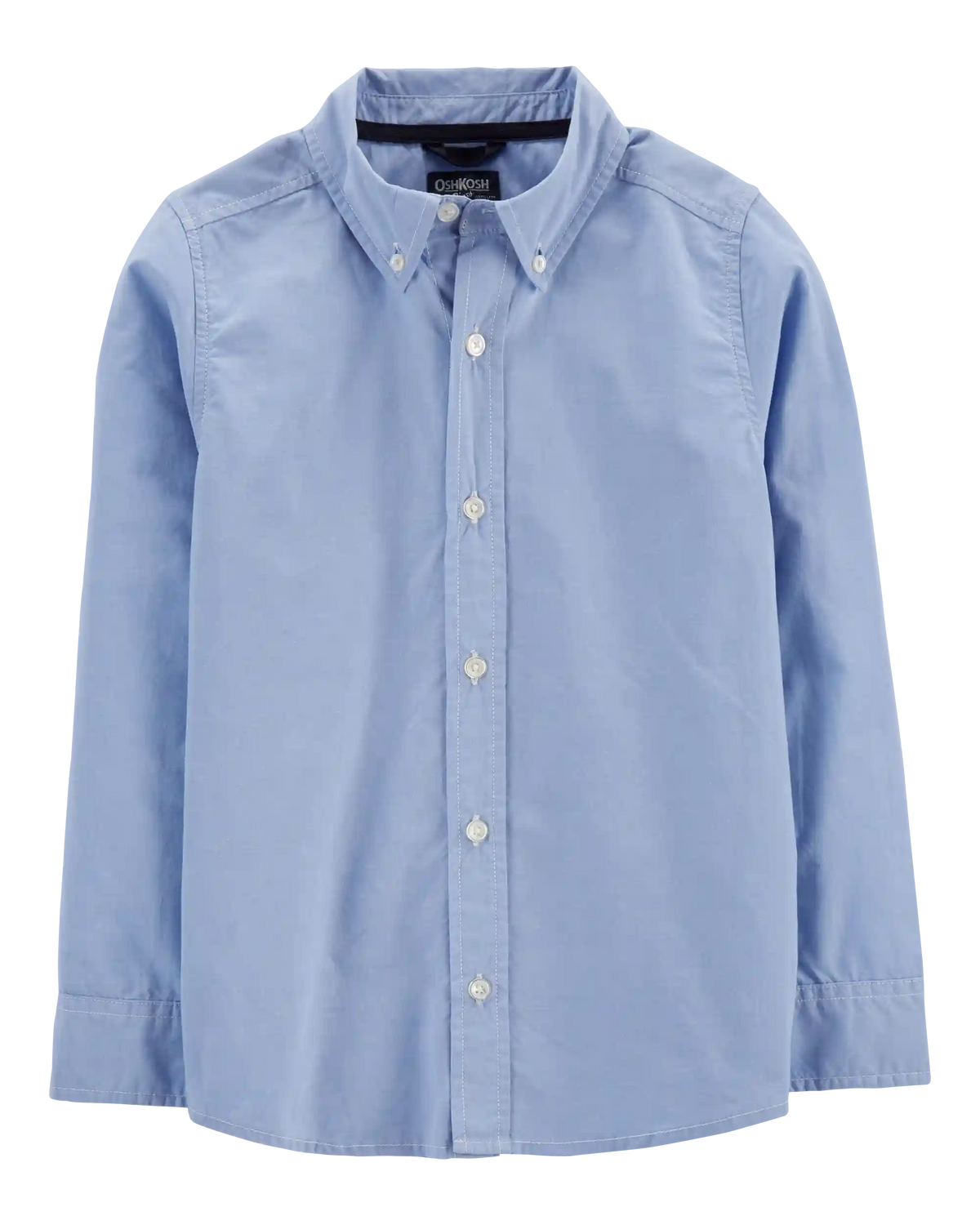 Boys Long Sleeve Button-Front Uniform Shirt - Blue
