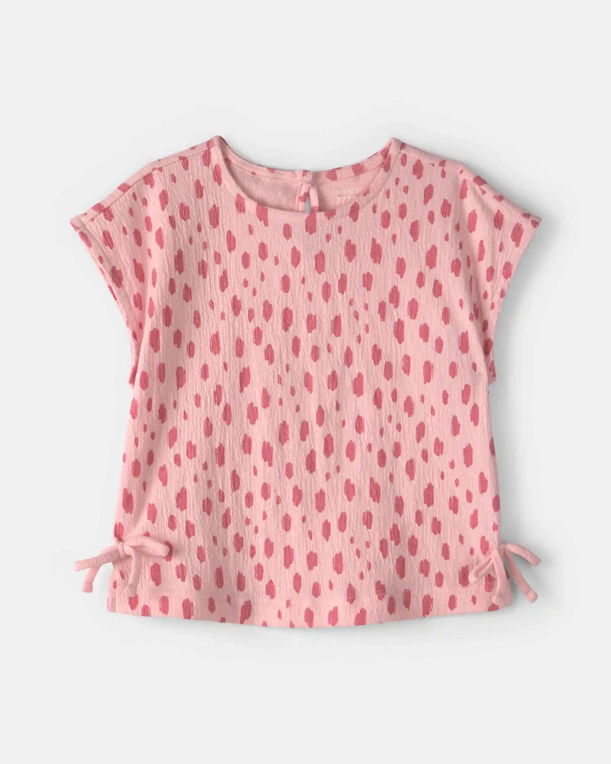 Girls Dots Short-Sleeve Top - Pink