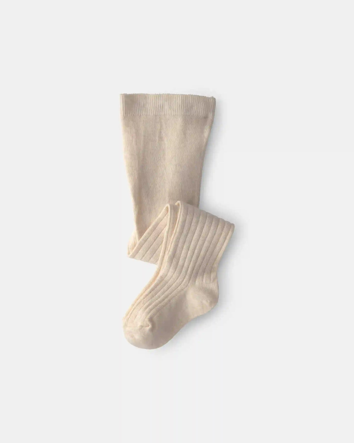 Girls Ribbed Tights - Cream