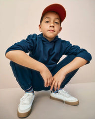 Boys French Terry Hoodie - Navy Blue