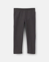 Toddler Girl Fleece Pull-On Stretch Leggings - Black