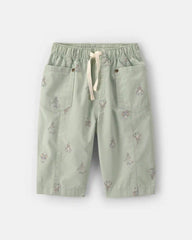 Baby Girl Floral Barrel Pants - Green