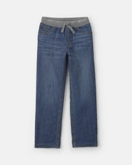 Boys Denim Pull-On Jeans - Medium Wash