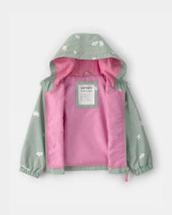 Toddler Girl Floral Windbreaker - Green