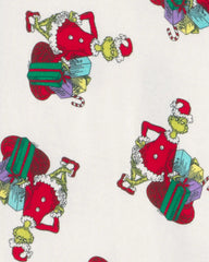 Baby 1-Piece Dr. Seuss™ The Grinch Christmas 2-Way Zip 100% Cotton Snug Fit Footed Pajama - Ivory