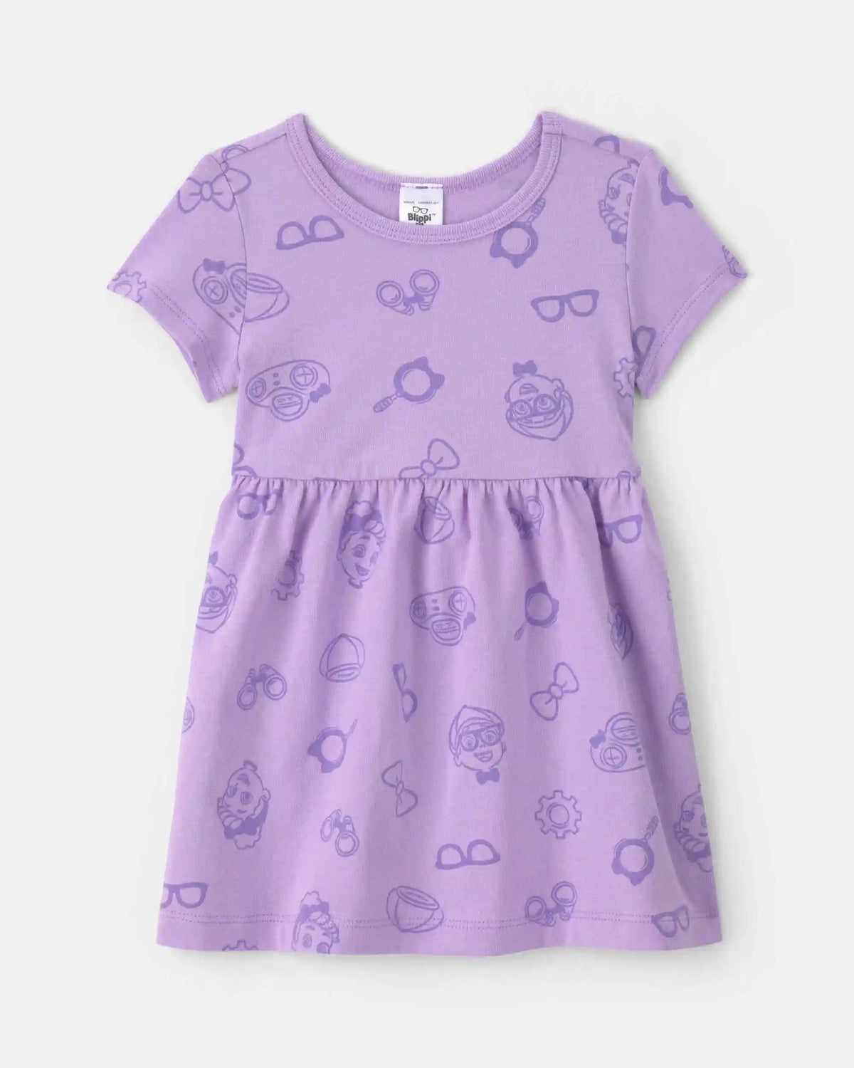 Baby Girl Blippi Short-Sleeve Dress - Purple