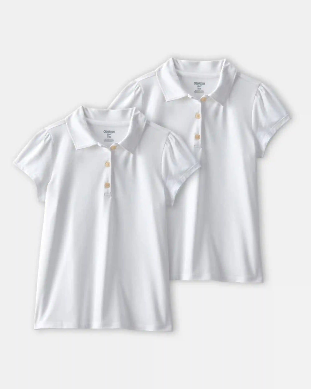 Girls 2-Pack Uniform Active Polo Shirts - White