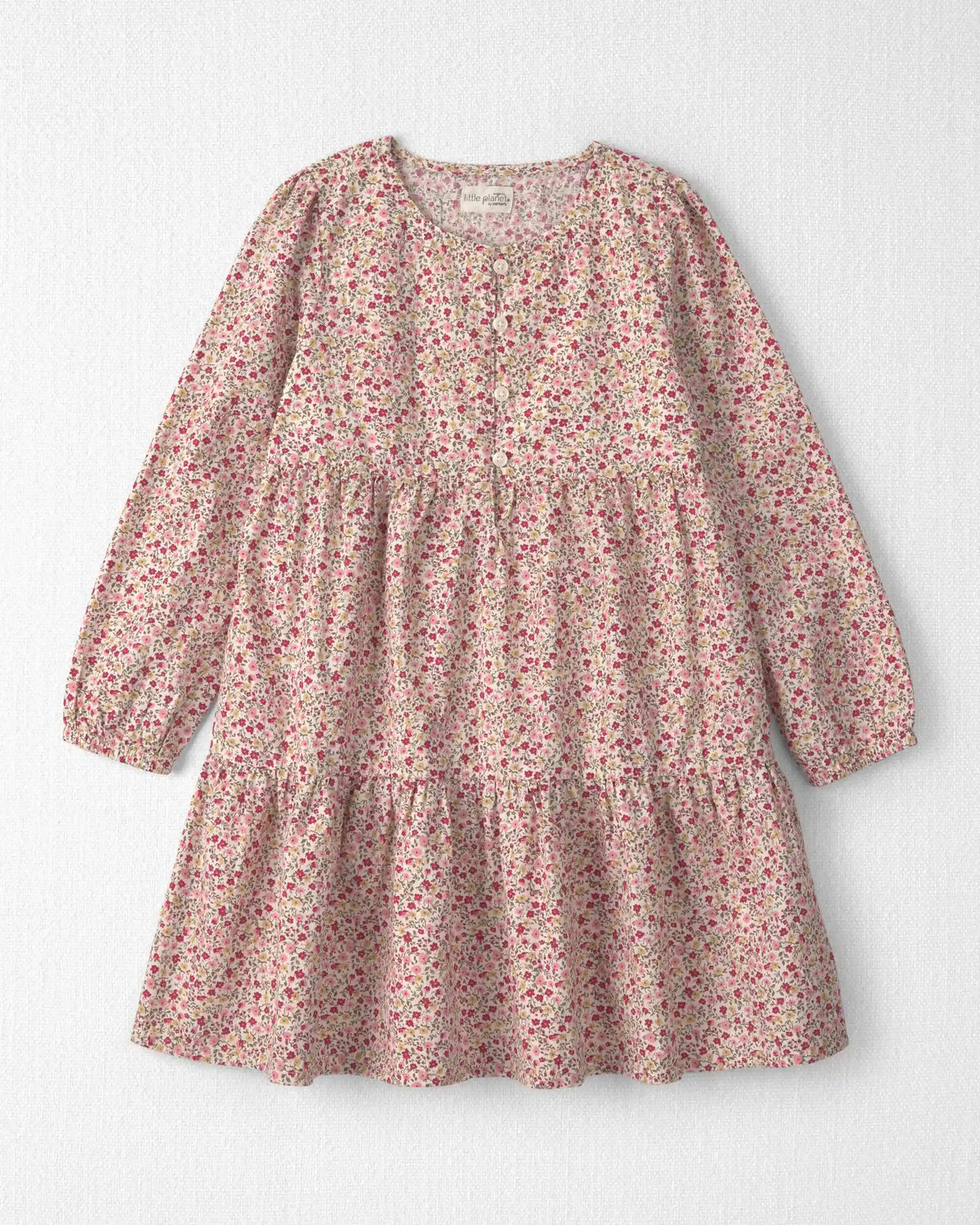 Girls Organic Cotton Dobby Dress in Floral