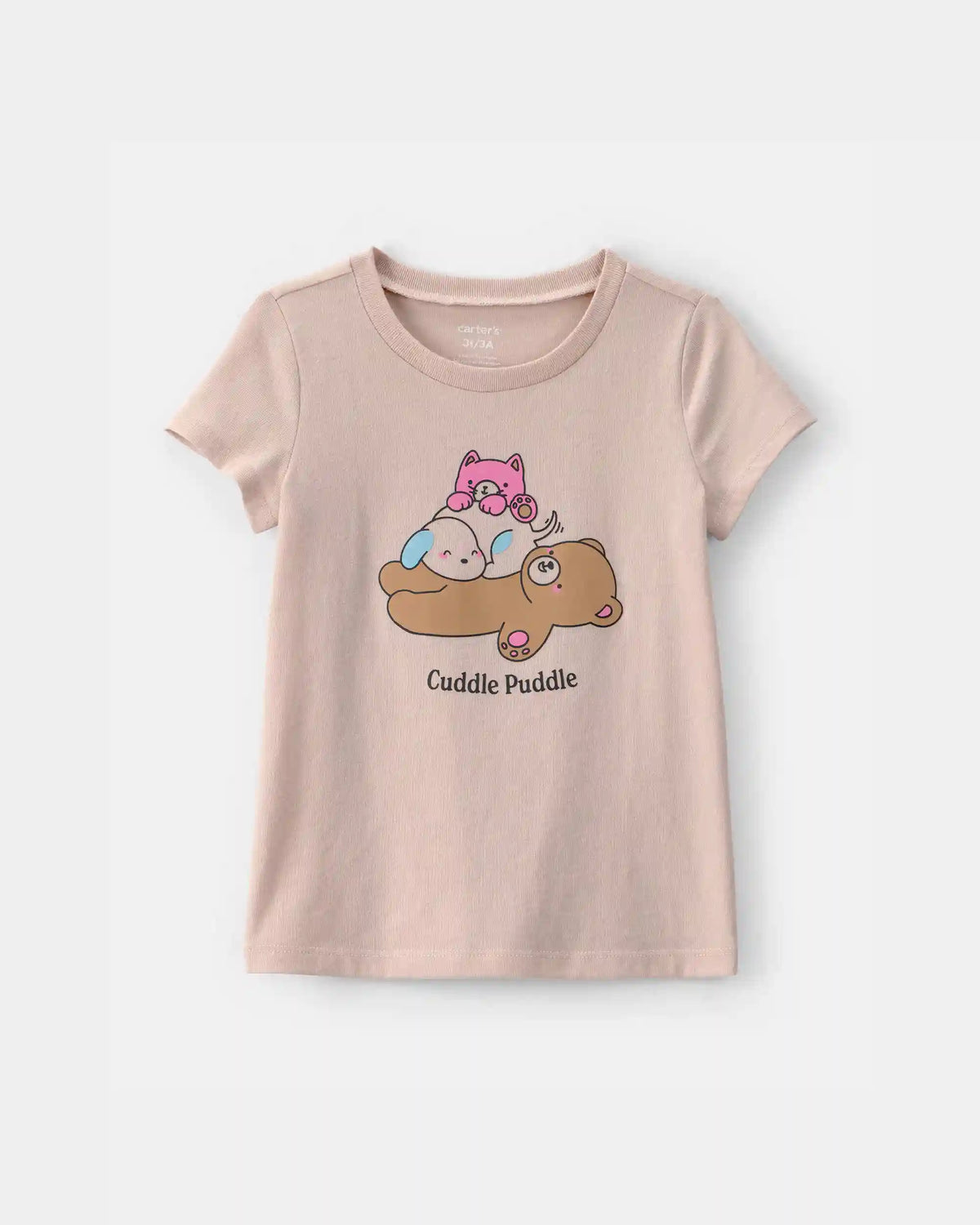 Toddler Girl 'Cuddle Puddle' Bear Graphic Tee - Tan
