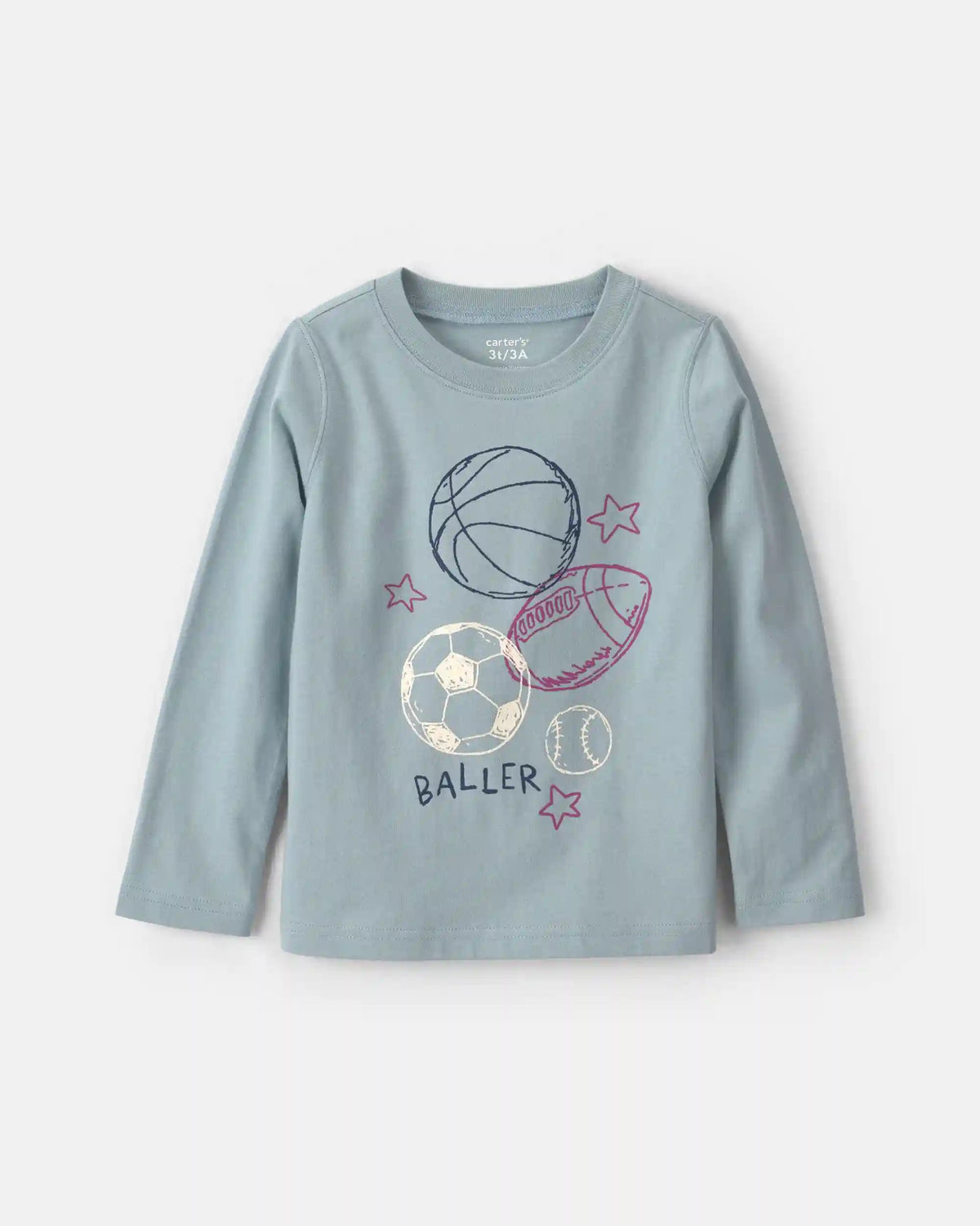 Toddler Boy 'Baller' Basketball Long-Sleeve Graphic Tee - Blue