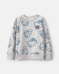Girls Hello Kitty® Fleece Pullover Sweatshirt - Grey