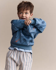 Toddler Baking Wide-Arm Pocket Sweatshirt - Blue