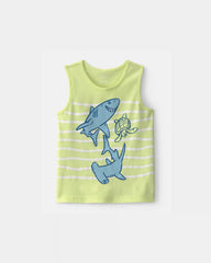 Baby Boy Shark Graphic Tank - Green
