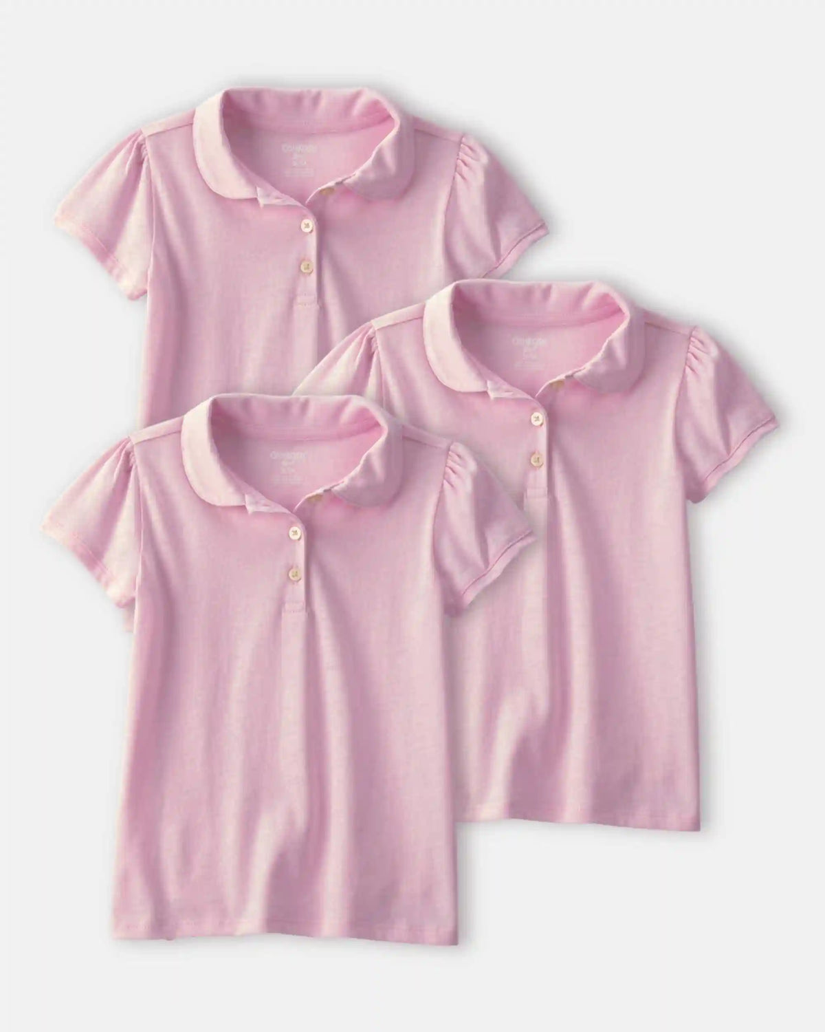 Toddler Girl 3-Pack Uniform Polo Shirts - Pink