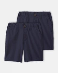 Boys 2-Pack Uniform Active Pull-On Shorts - Navy